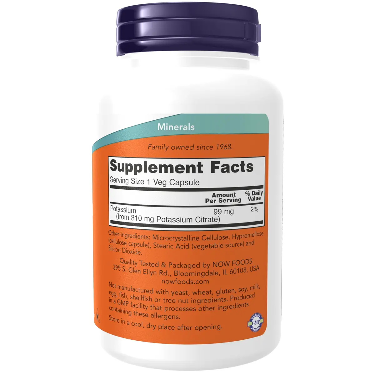 NOW Foods Potassium Citrate 99 mg 180 Capsules | Supports Electrolyte Balance and Normal pH - view 2
