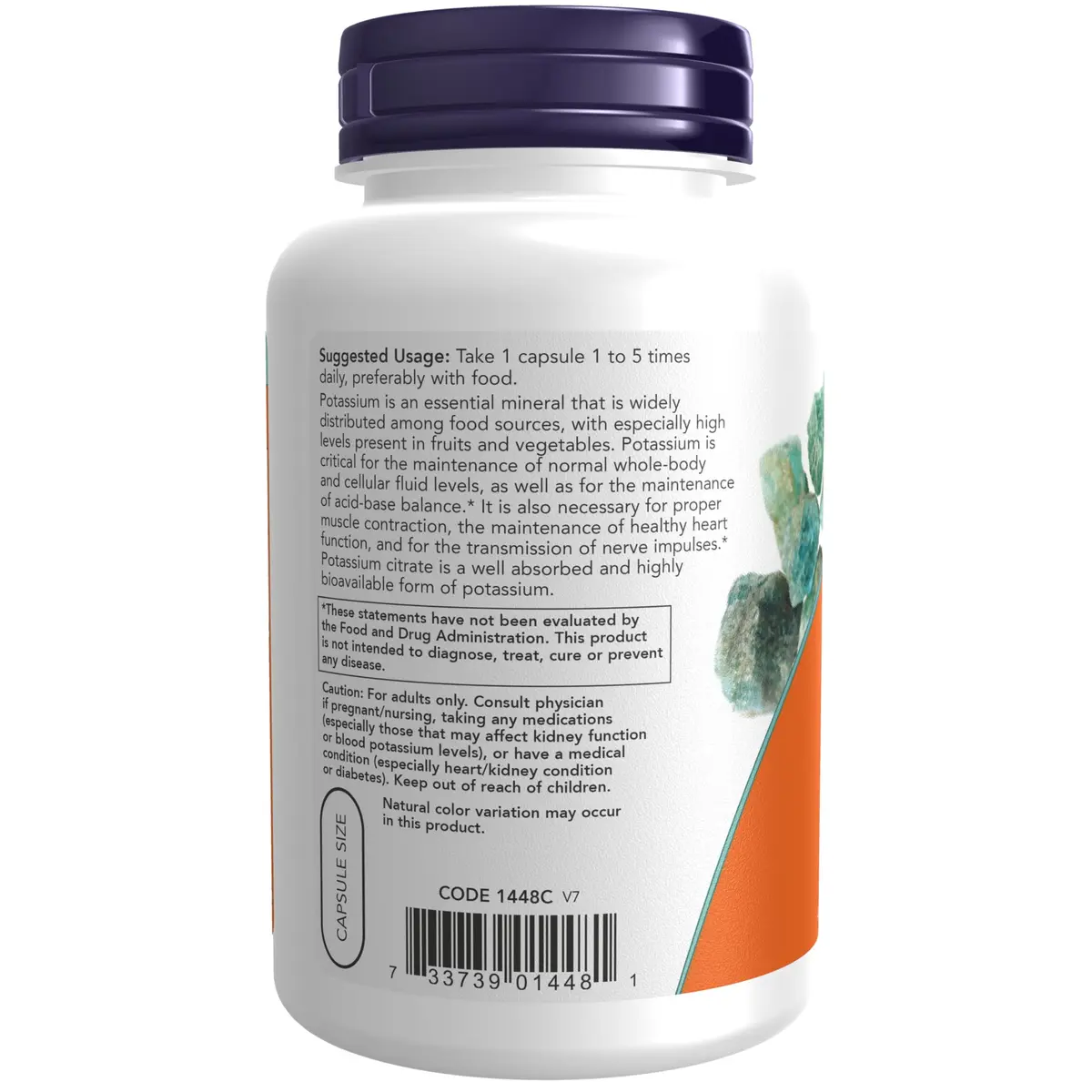 NOW Foods Potassium Citrate 99 mg 180 Capsules | Supports Electrolyte Balance and Normal pH - view 3