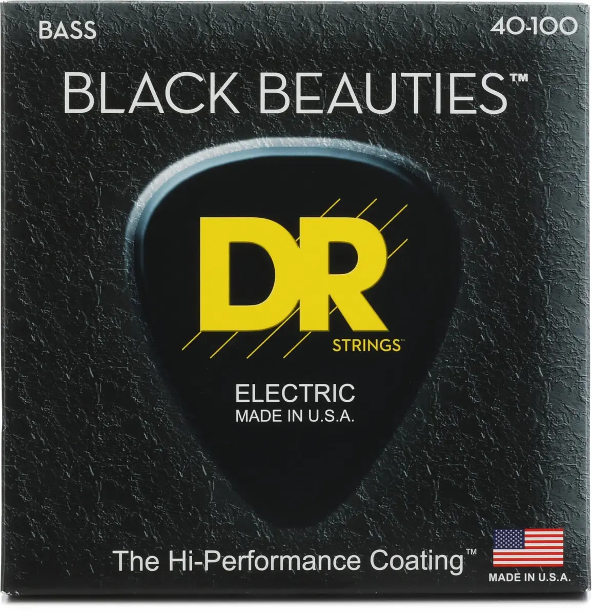 DR Strings Black Beauties Bass Guitar Strings Light 40-100 (4-String Set) | K3 Coated Stainless Steel - main product image