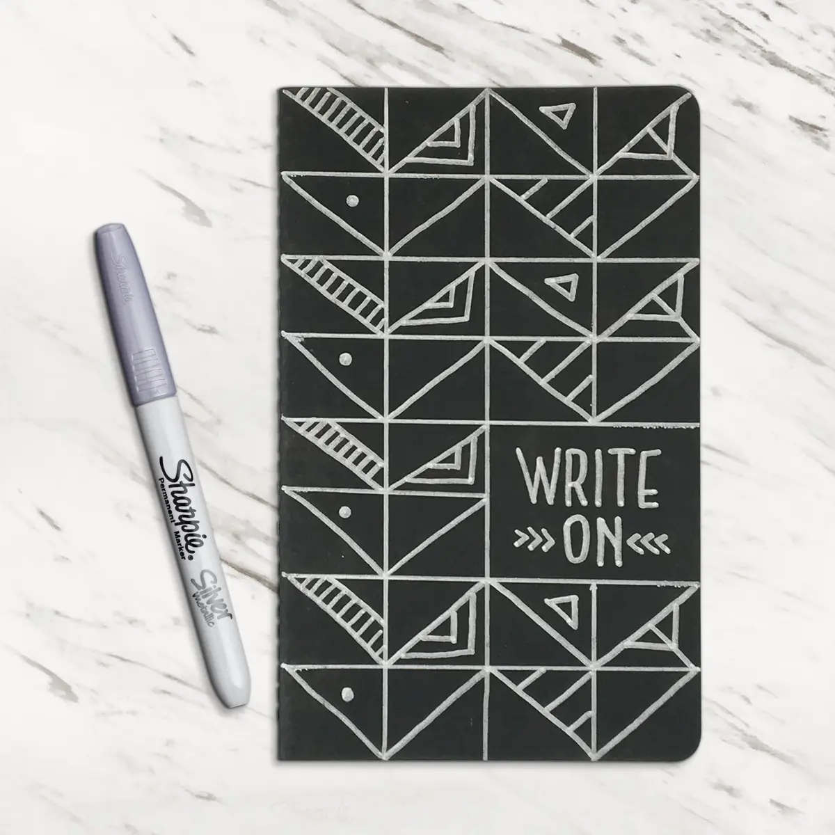 Sharpie Metallic Permanent Markers, Fine Tip, Silver, 12 Count | Fade & Water-Resistant Ink - view 6