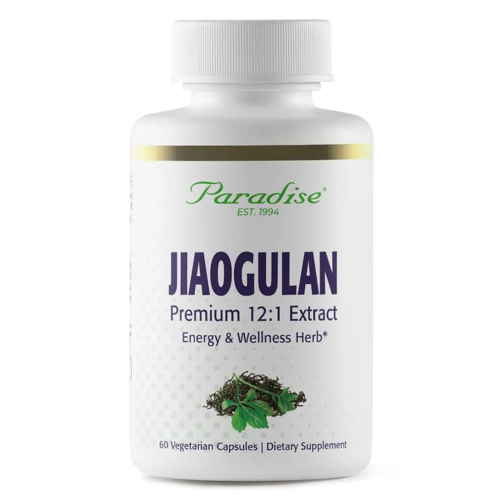 Paradise Herbs Jiaogulan Active Whole Spectrum 60 Caps | Adaptogenic Herb for Vitality & Longevity - main product image