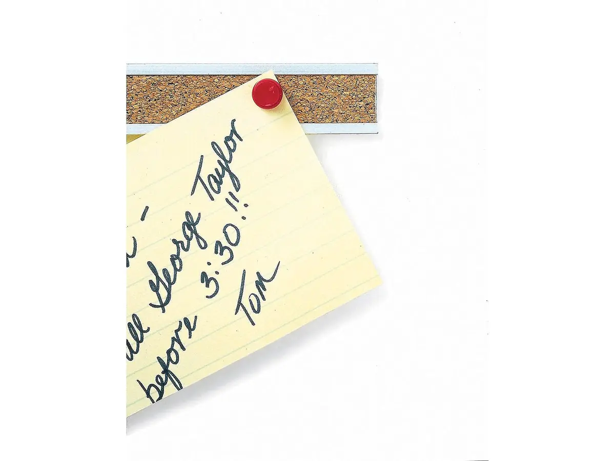 Quartet Bulletin Bar Pin Strip Cork Board 48" x 1" (122cm x 2.5cm) | Aluminum Frame, Natural Cork - view 5