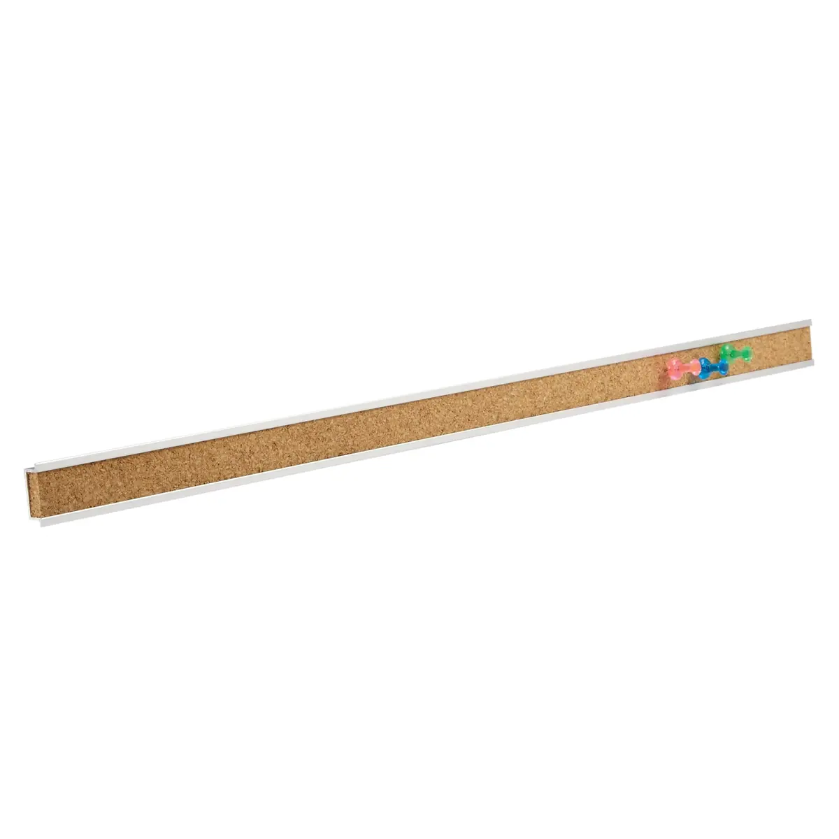 Quartet Bulletin Bar Pin Strip Cork Board 48" x 1" (122cm x 2.5cm) | Aluminum Frame, Natural Cork - view 3
