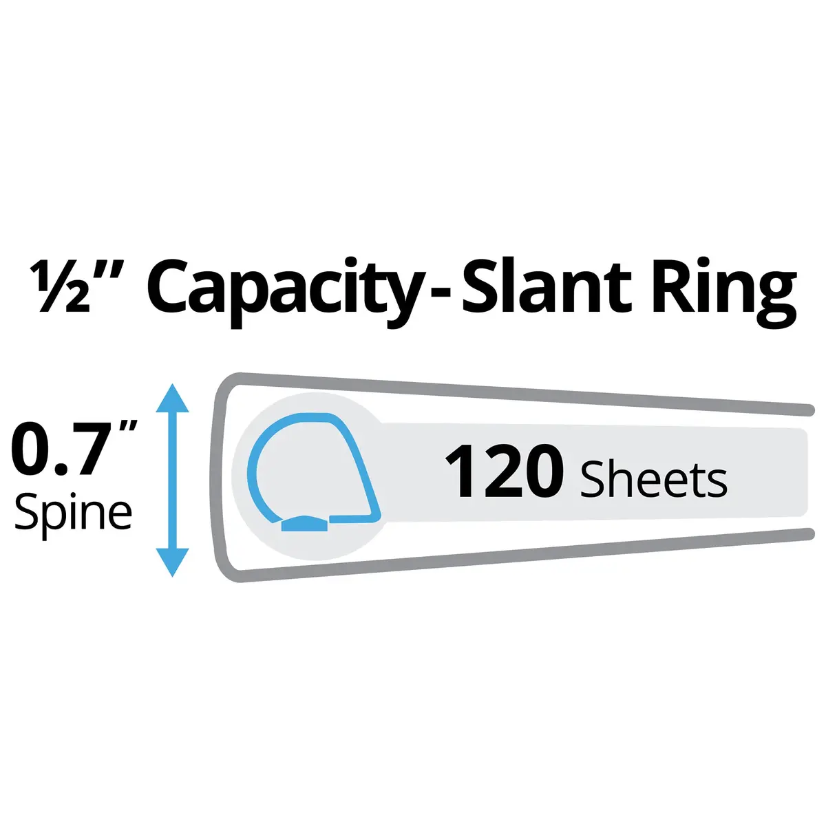 Avery Durable View 3 Ring Binder, 1/2 Inch Slant Rings, 135 Sheet Capacity, Black | Tear-Resistant DuraHinge Spine - view 2