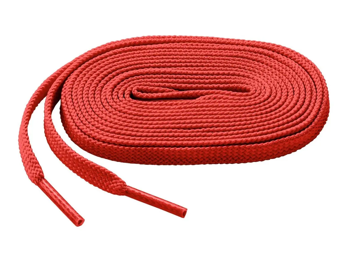 Mizuno Shoelace, Red, 47" | Flat classic style for athletic shoes - main product image
