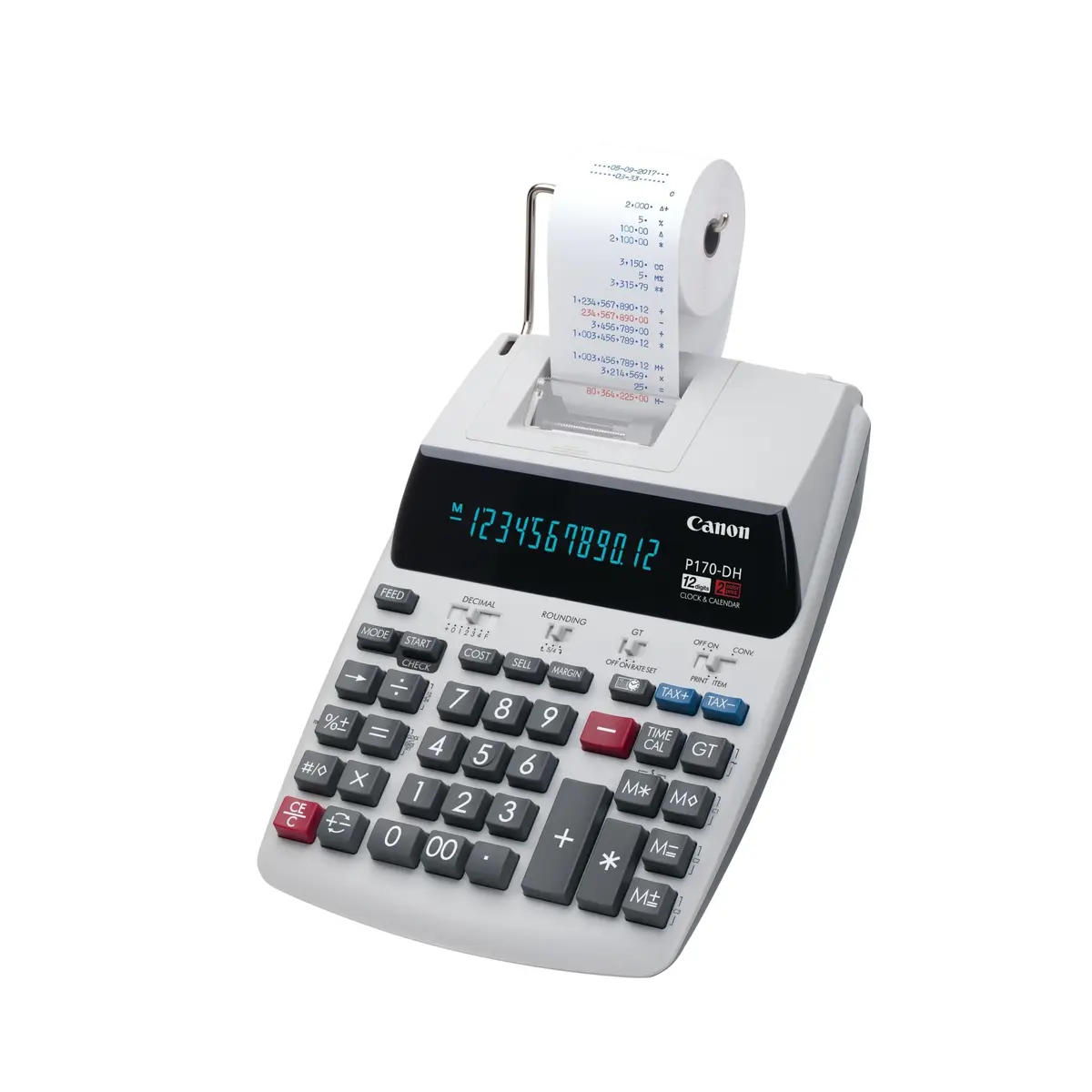 Canon P170-DH-3 Printing Calculator | Portable 12-Digit Business Tool with Tax & Currency Conversion - main product image