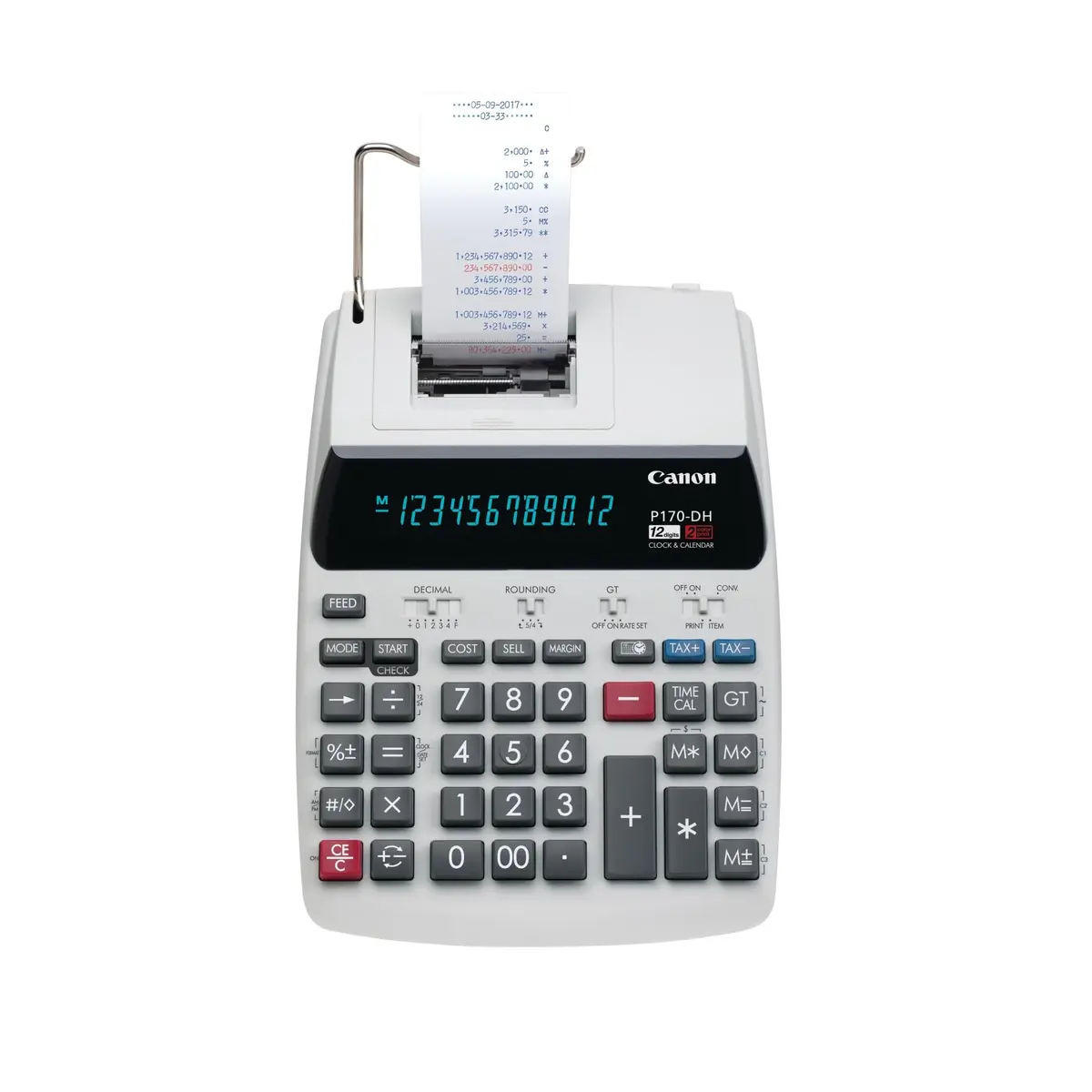 Canon P170-DH-3 Printing Calculator | Portable 12-Digit Business Tool with Tax & Currency Conversion - view 2
