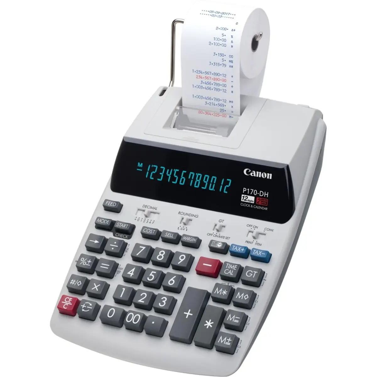 Canon P170-DH-3 Printing Calculator | Portable 12-Digit Business Tool with Tax & Currency Conversion - view 4