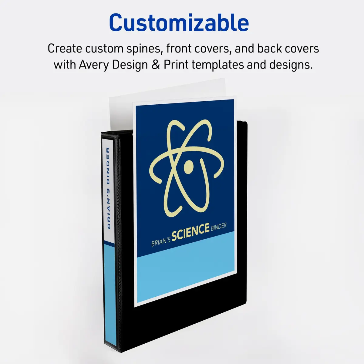Avery Durable View 3 Ring Binder, 1" Slant Rings, 250 Sheet Capacity, Black | Tear-Resistant Spine & Edges - view 5