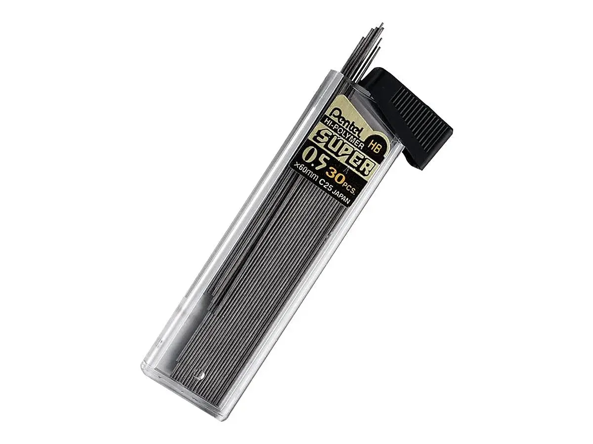 Pentel Super Hi-Polymer Lead Refills 0.5mm HB Fine 90 Pieces | Smooth Ink Flow - view 3