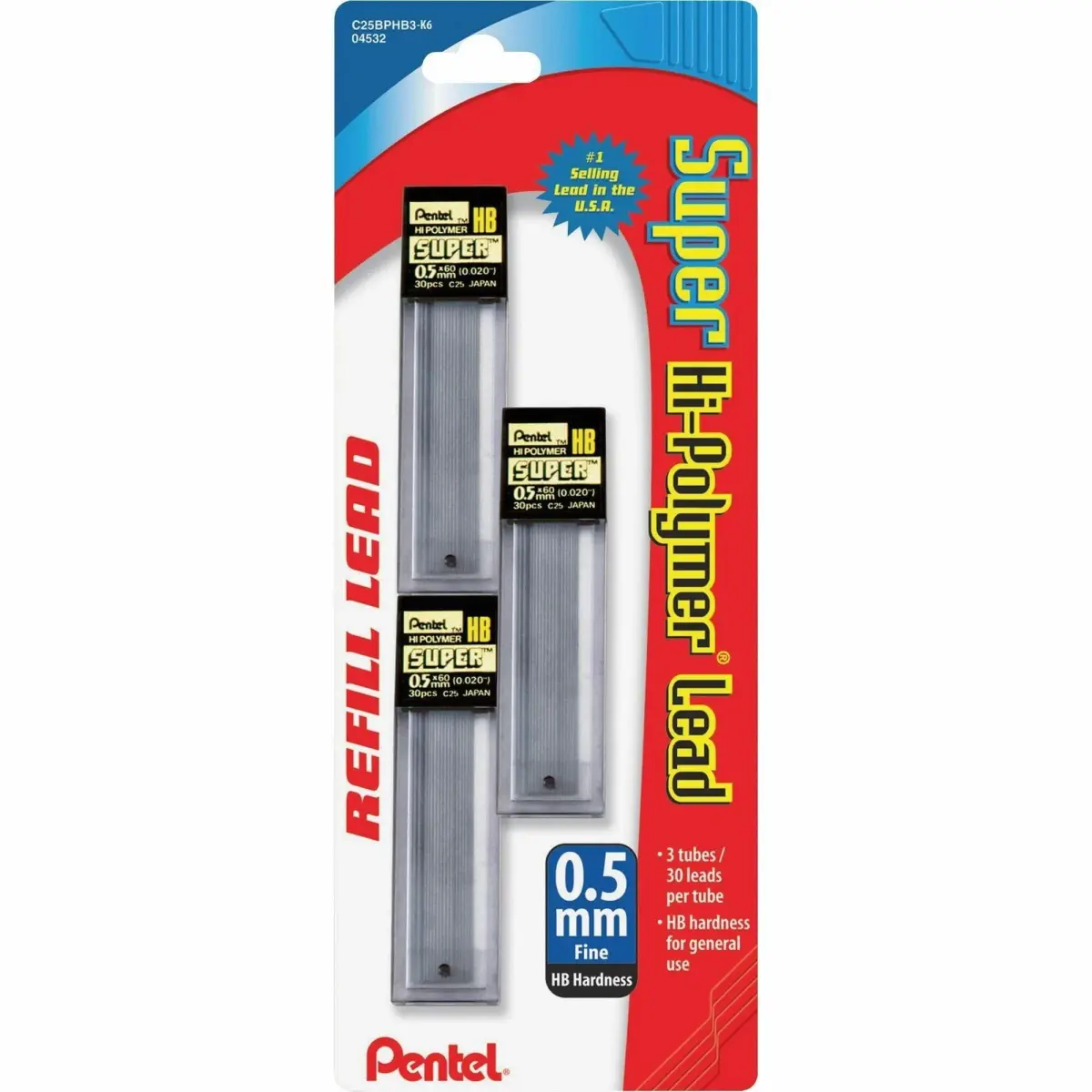Pentel Super Hi-Polymer Lead Refills 0.5mm HB Fine 90 Pieces | Smooth Ink Flow - view 4