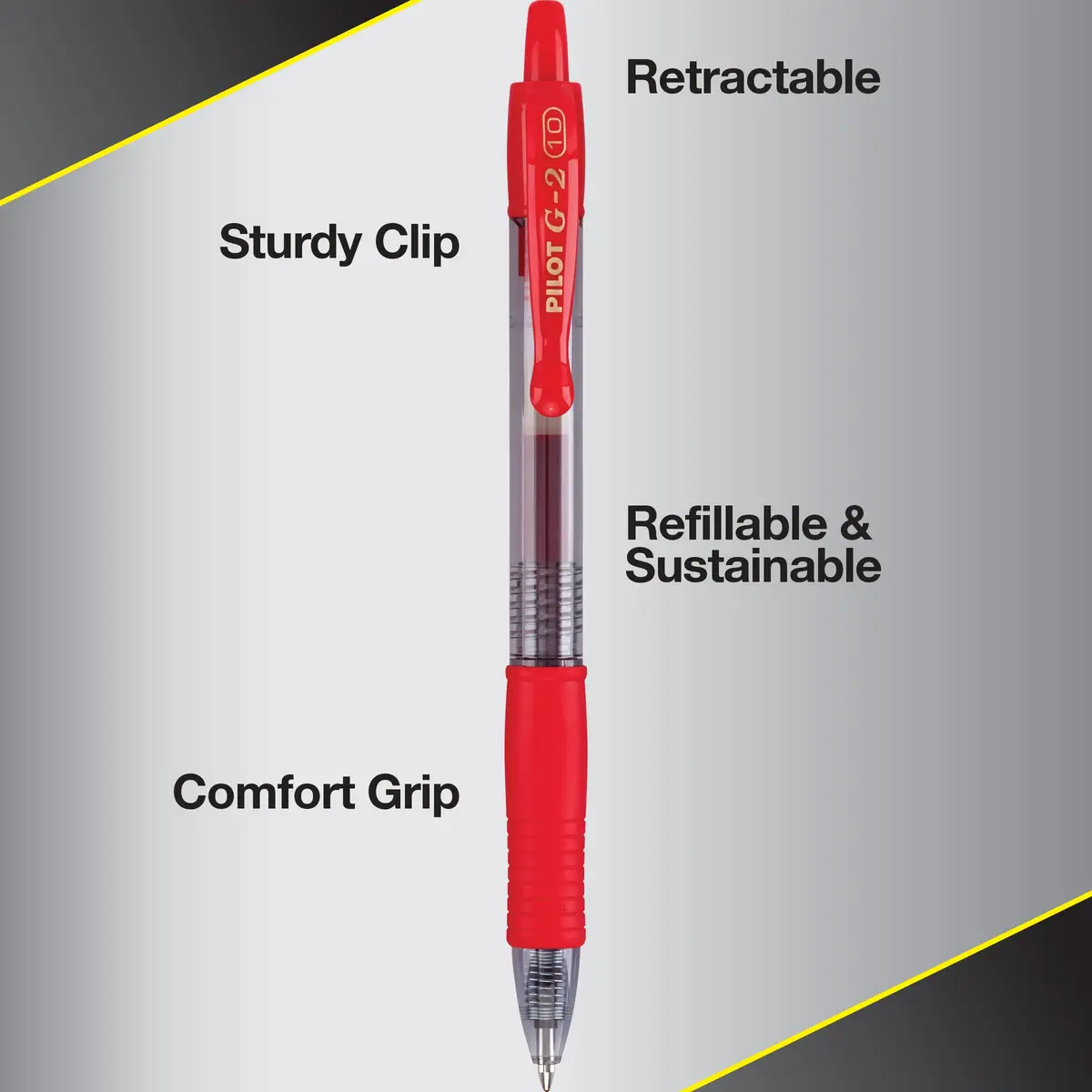 PILOT G2 Premium Gel Roller Pens, Bold Point 1 mm, Red Ink, Pack of 12 | Smooth Writing Instrument for Students & Professionals - view 5