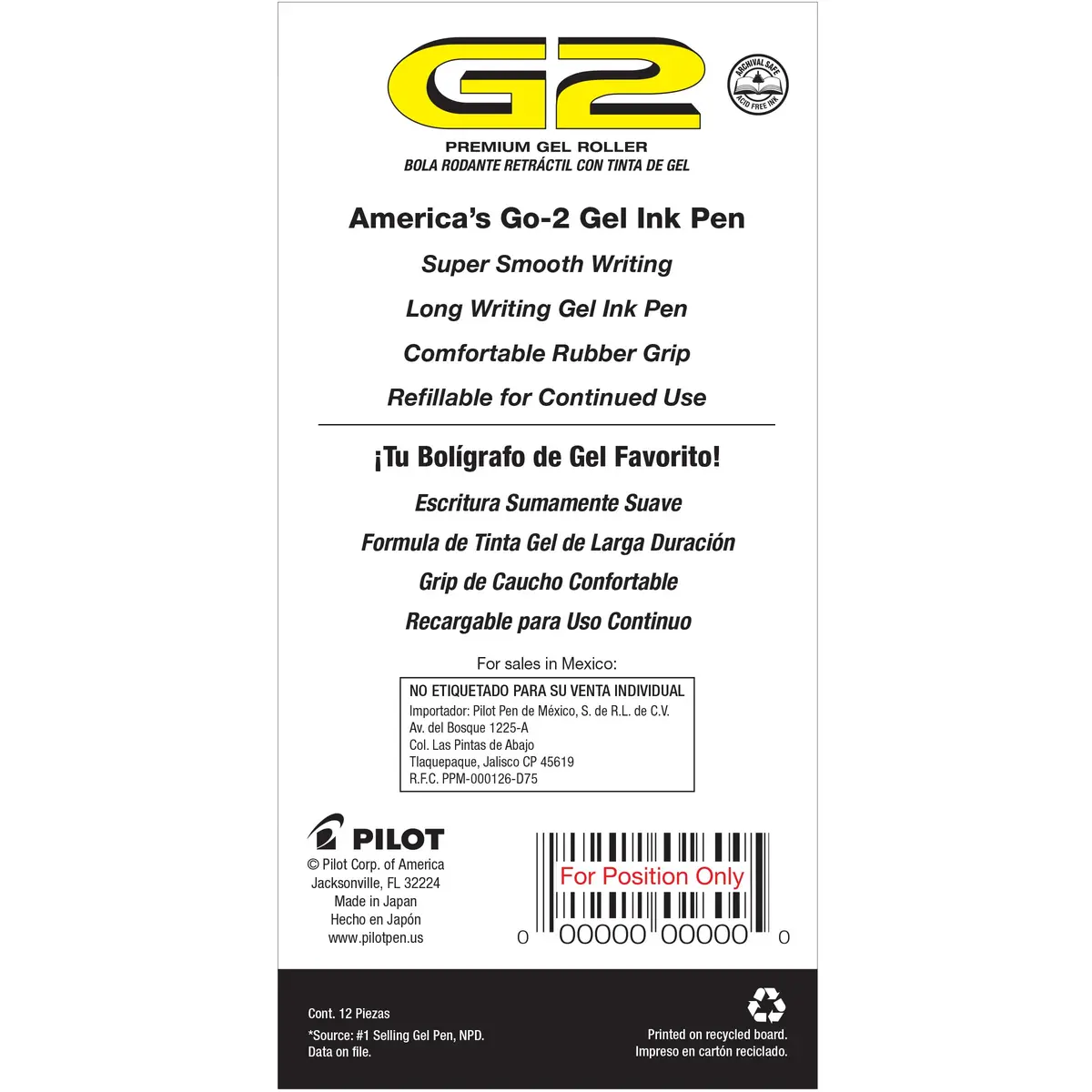 PILOT G2 Premium Gel Roller Pens, Bold Point 1 mm, Red Ink, Pack of 12 | Smooth Writing Instrument for Students & Professionals - view 2