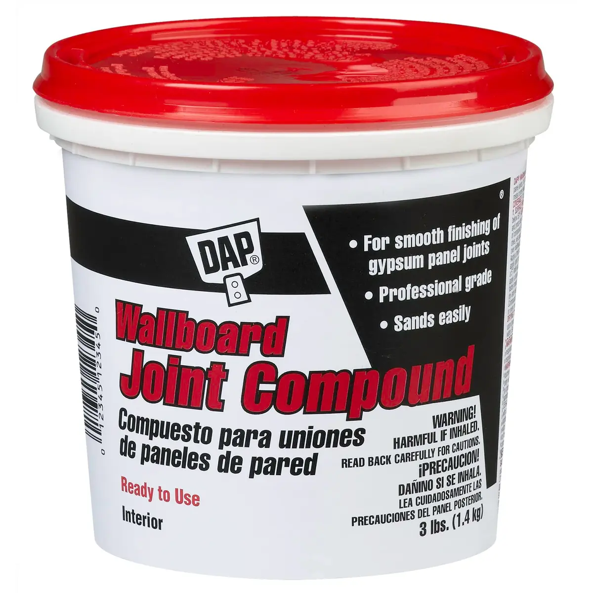 DAP White 3 lb (1.36 kg) Wallboard Joint Compound | Professional Drywall Finishing Paste - main product image