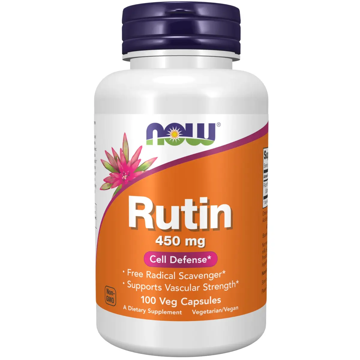 NOW Foods Rutin 450 mg Veggie Capsules (100 Count) | Free Radical Scavenger & Vascular Support - main product image
