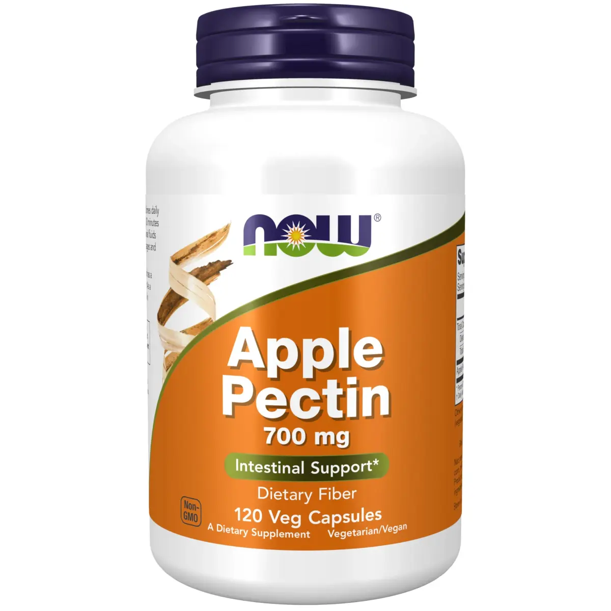 NOW Foods Apple Pectin 700 mg Veg Capsules (120 Count) | Intestinal Support with Dietary Fiber - main product image