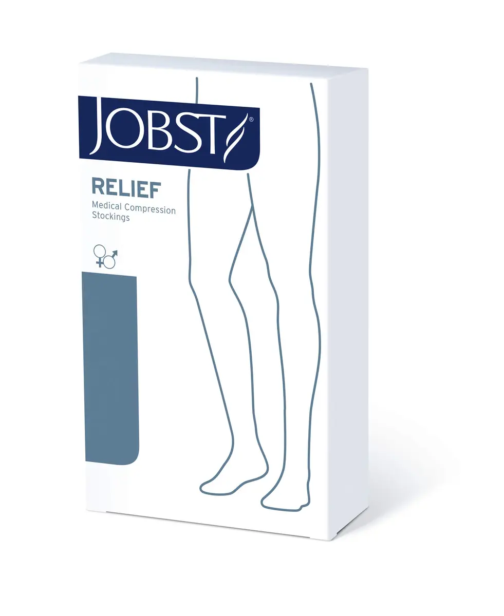 JOBST Relief Knee High 20-30 mmHg Compression Stockings with Silicone Band, Closed Toe, Black, Medium | All Day Wear Support - view 4