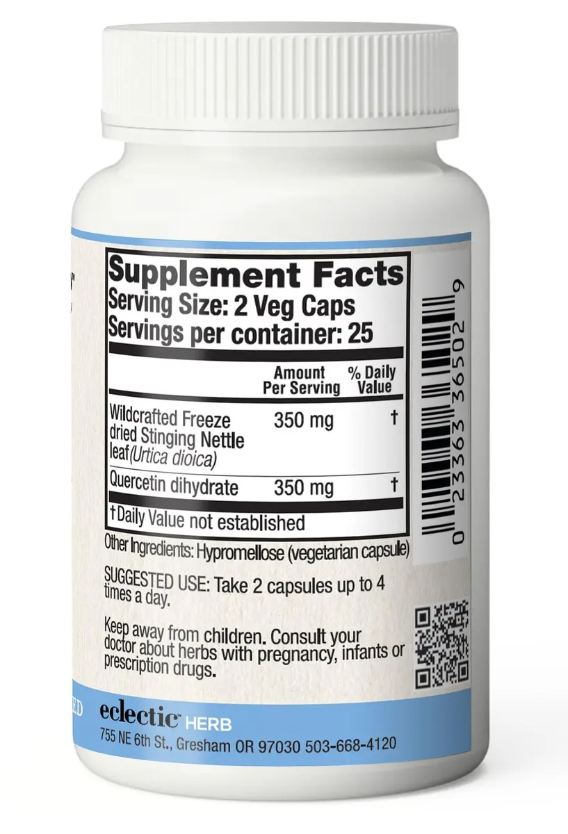 Eclectic Nettles Quercetin Herbal Supplement 90 Count | Supports Sinuses & Nasal Passages - view 4