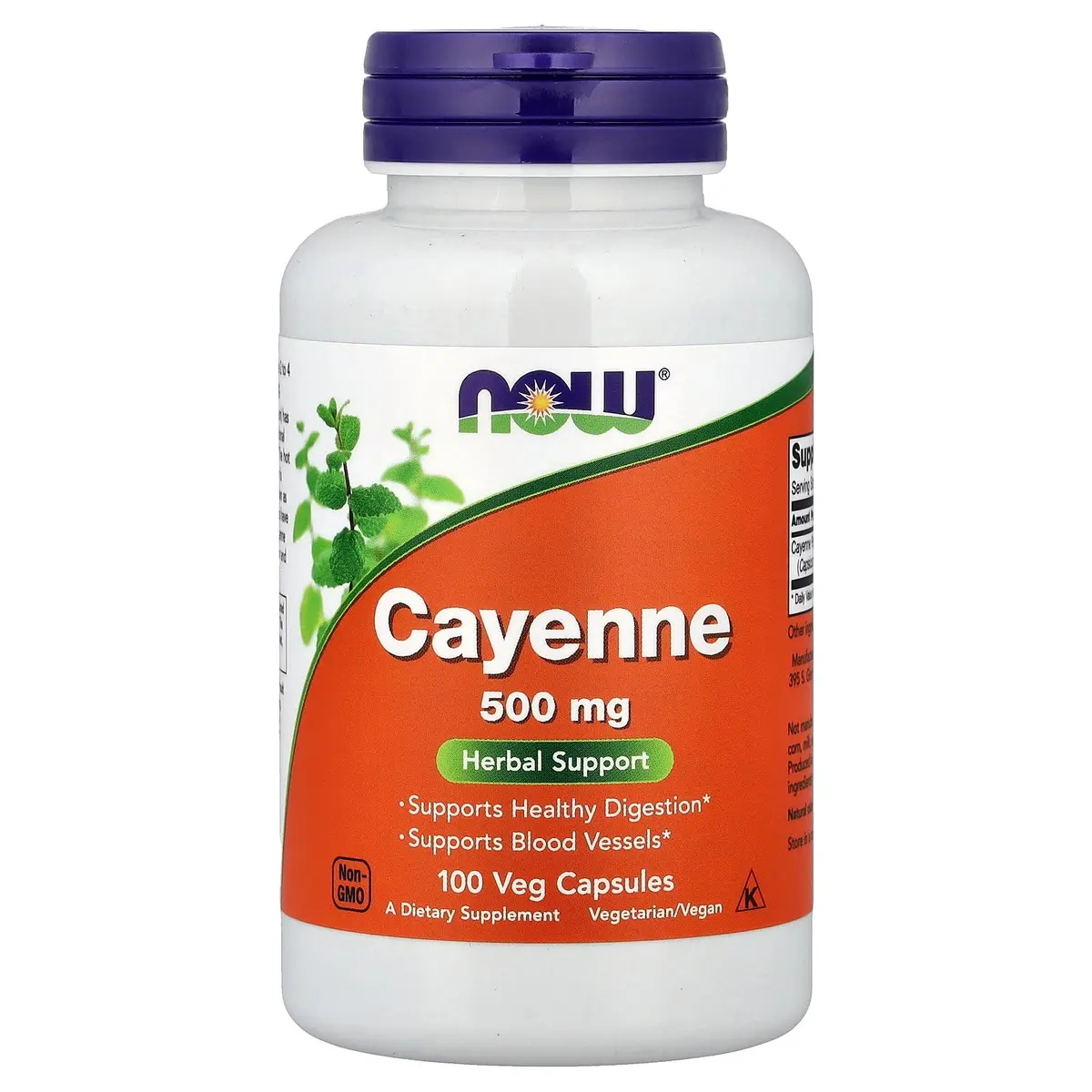 Now Foods Cayenne 500mg 100 Vcaps | Herbal Supplement for Detox & Circulation - main product image