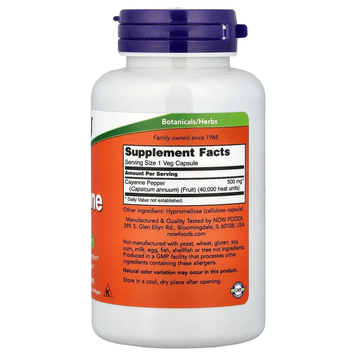 Now Foods Cayenne 500mg 100 Vcaps | Herbal Supplement for Detox & Circulation - view 2