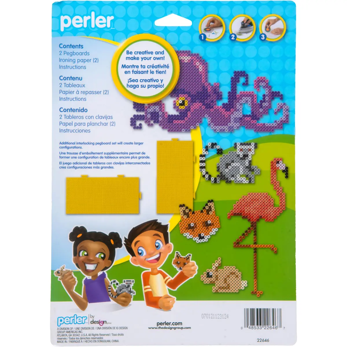 Perler Beads Yellow Square Pegboards 2pc | 5.7'' x 5.7'' Small for Creative Projects - view 2