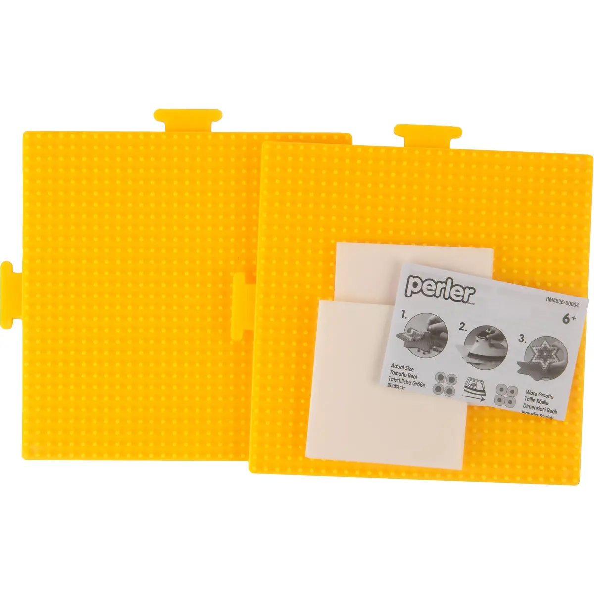 Perler Beads Yellow Square Pegboards 2pc | 5.7'' x 5.7'' Small for Creative Projects - view 3