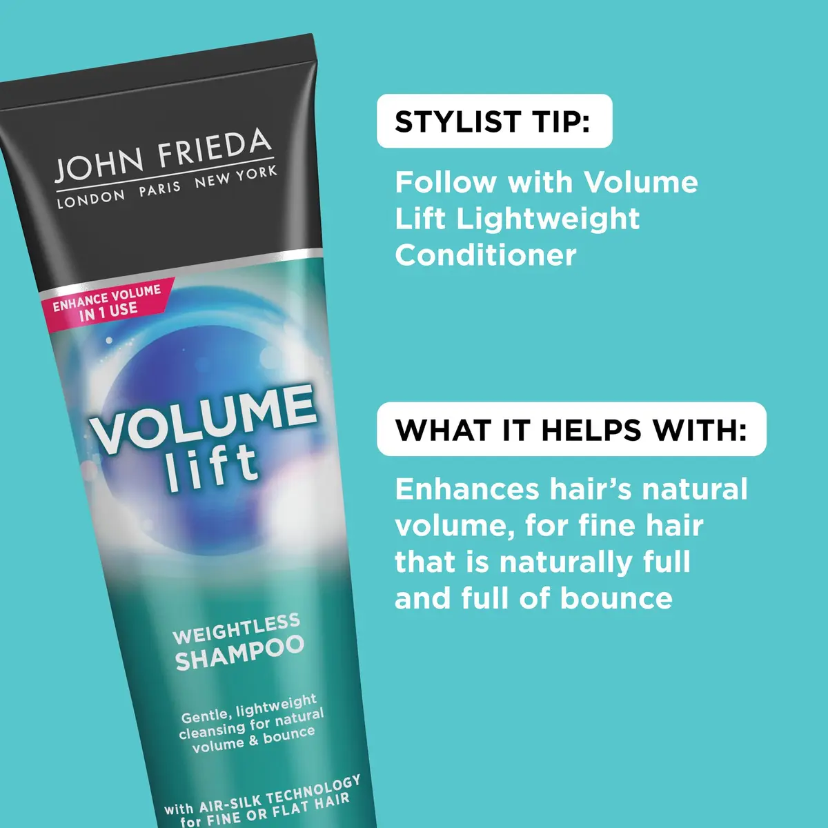 John Frieda Volume Lift Weightless Shampoo 8.45 Oz | Adds Natural Fullness & Bounce for Fine Hair - view 3