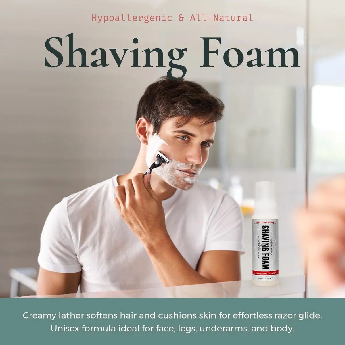 J·R·LIGGETT'S Non-Aerosol Shave Cream for Men and Women 7 oz | Sulfate-Free, Gentle & Hydrating - view 2