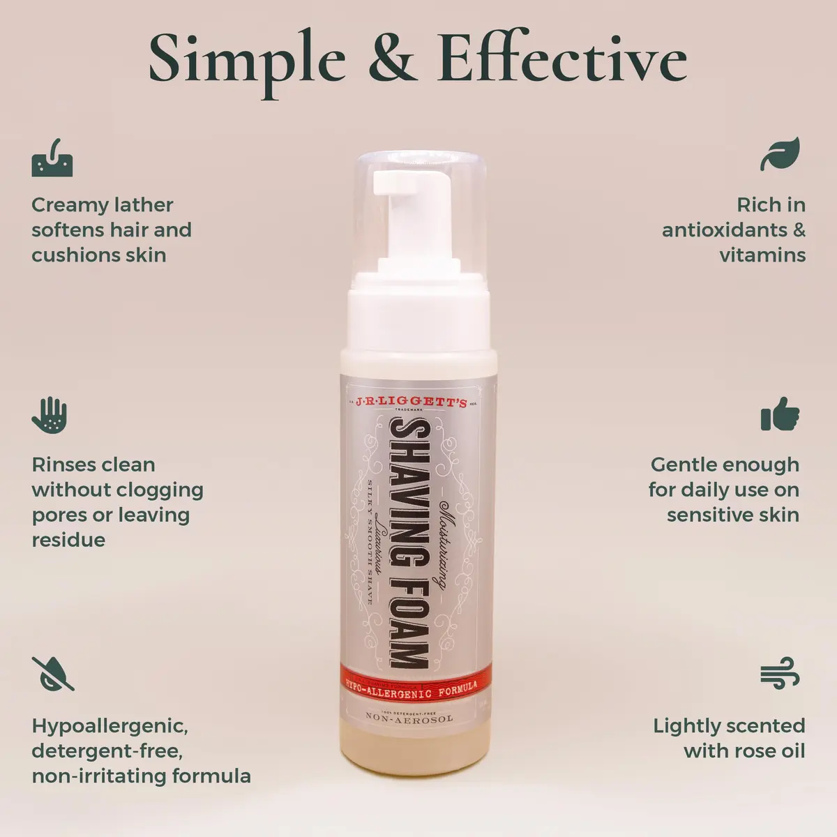 J·R·LIGGETT'S Non-Aerosol Shave Cream for Men and Women 7 oz | Sulfate-Free, Gentle & Hydrating - view 3
