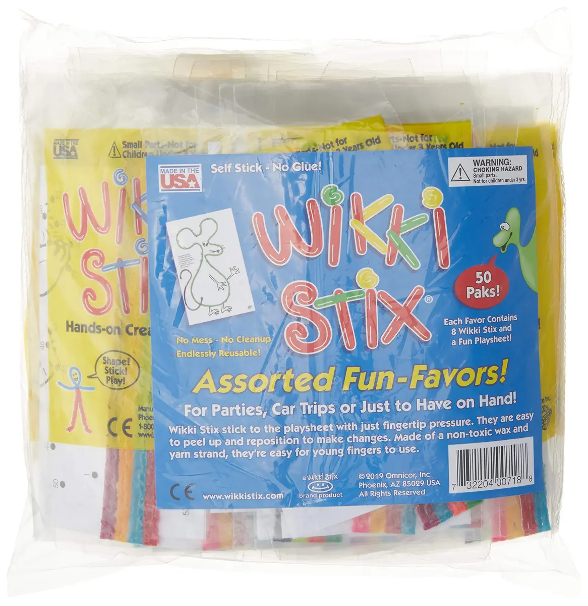 Wikki Stix Fun Paks 50 Pack | Assorted Colors, Non-Toxic, Made in the USA - main product image