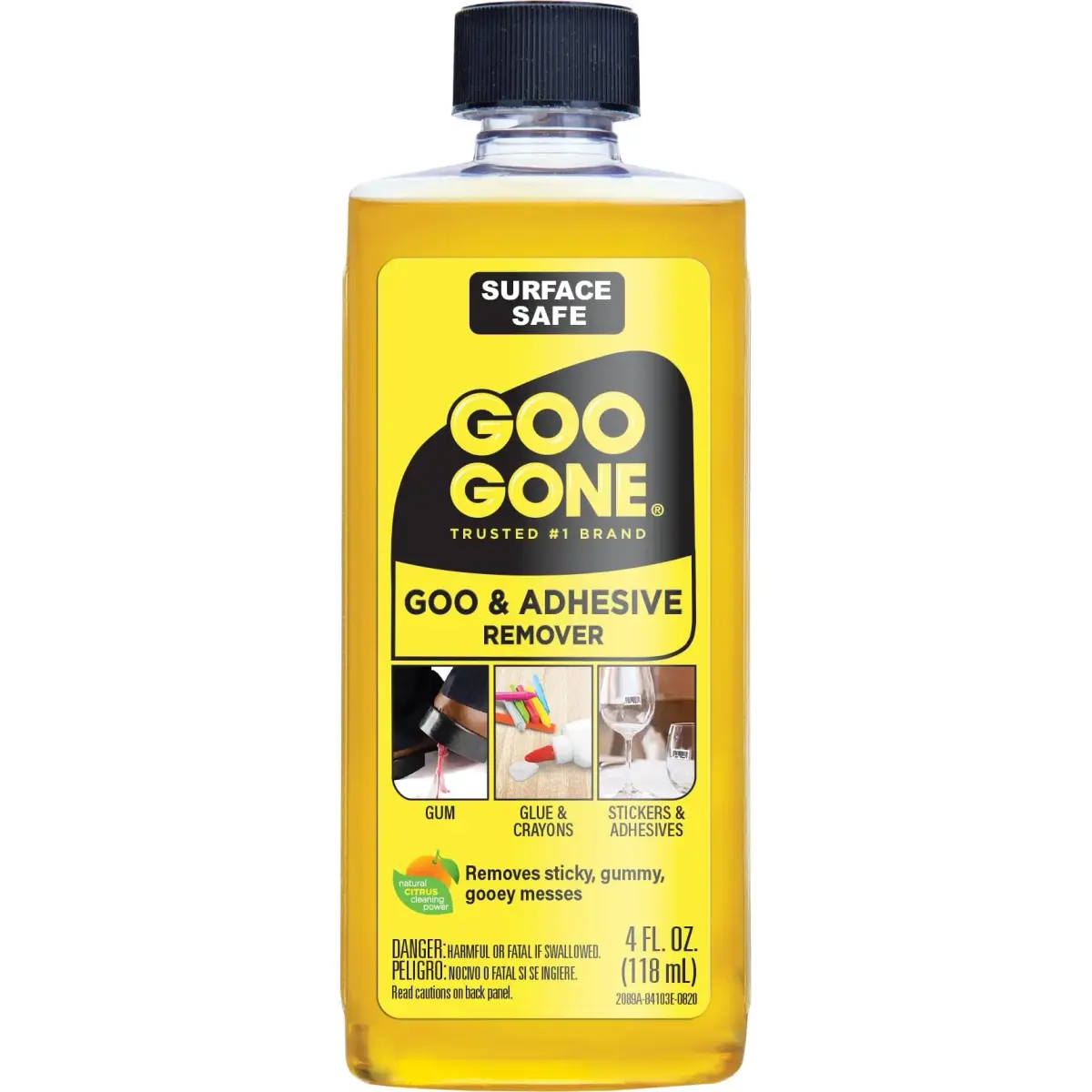 Goo Gone Original Adhesive Remover 4 Fl Oz (118 ml) | Citrus Cleaning Power for Stickers, Labels, Residue, Gum, Grease - main product image