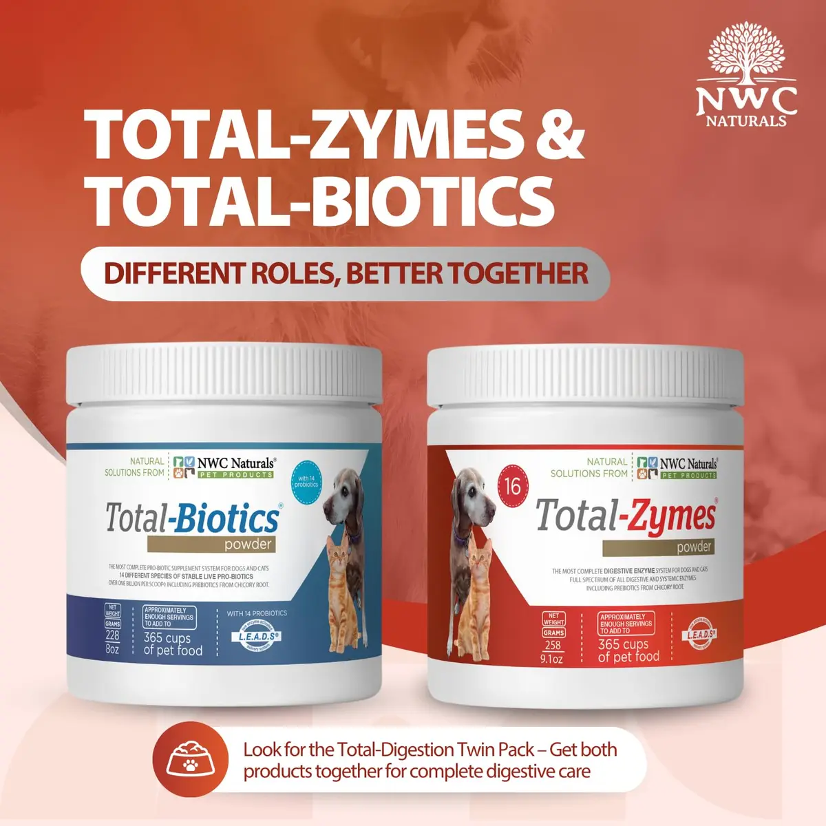 NWC Naturals Total-Zymes Digestive Enzymes for Dogs and Cats 8 oz. Powder | Broad-Spectrum Animal Digestive Support - view 5