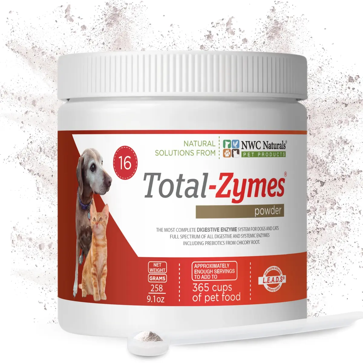 NWC Naturals Total-Zymes Digestive Enzymes for Dogs and Cats 8 oz. Powder | Broad-Spectrum Animal Digestive Support - view 8