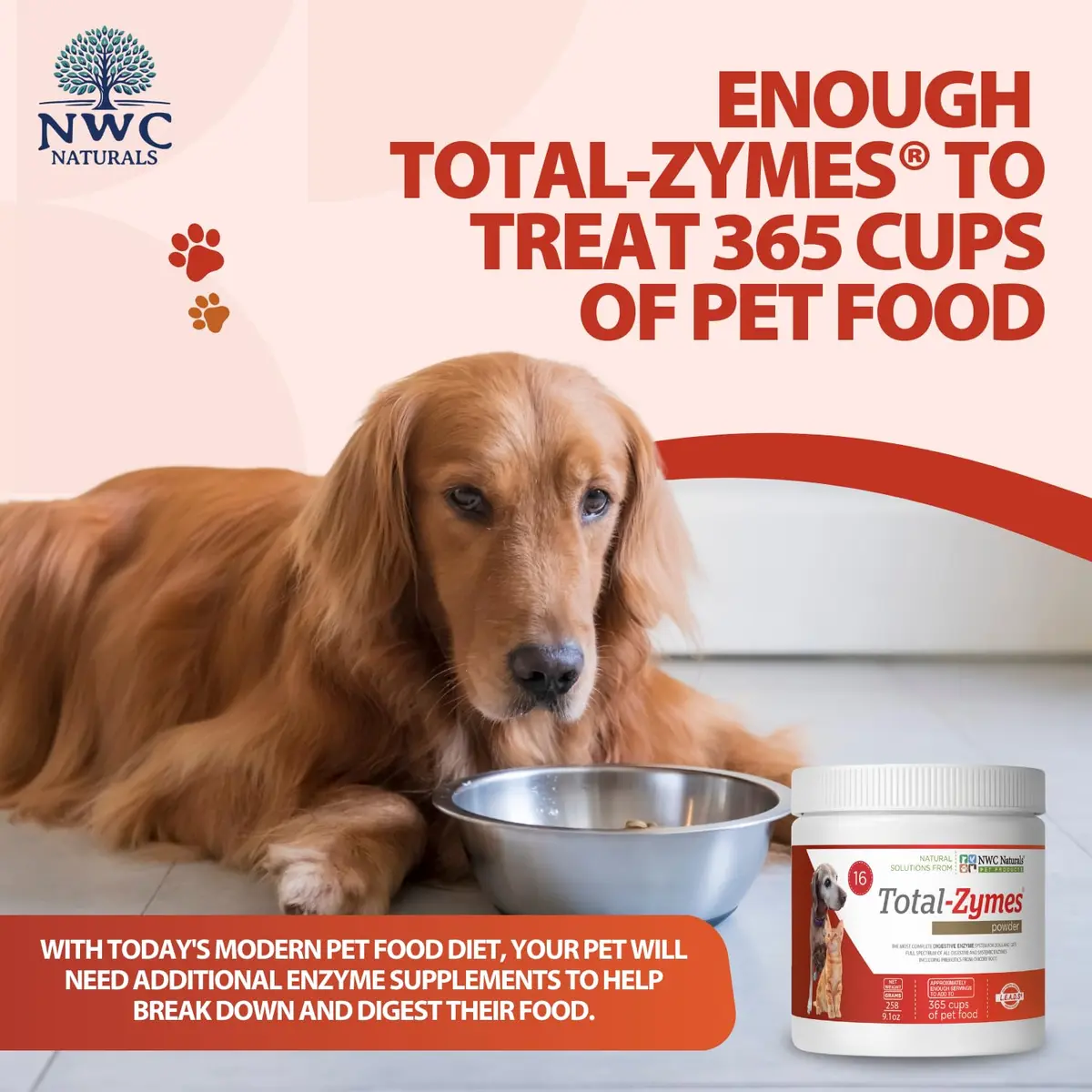 NWC Naturals Total-Zymes Digestive Enzymes for Dogs and Cats 8 oz. Powder | Broad-Spectrum Animal Digestive Support - view 4