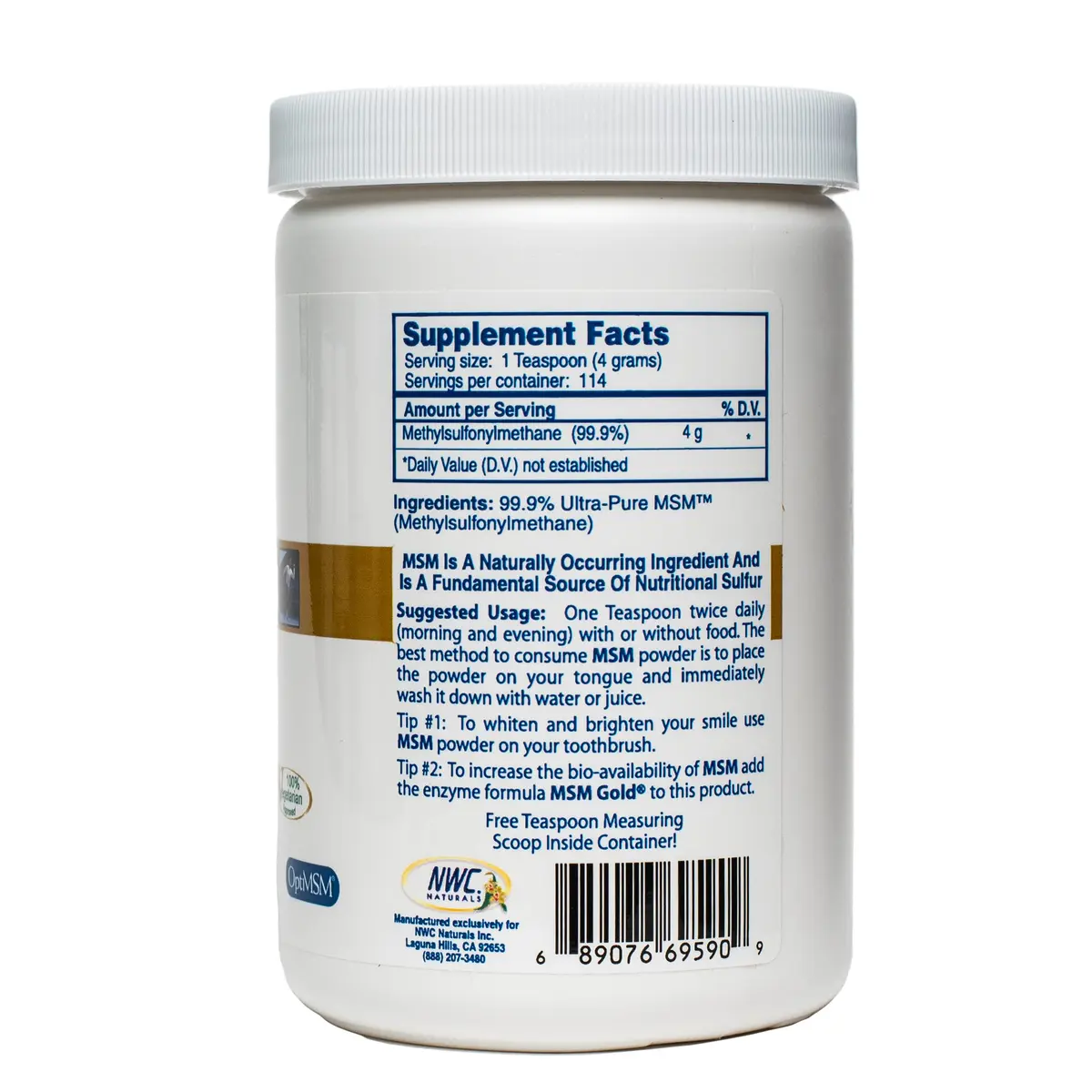 NWC Naturals Ultra-Pure MSM Powder 16 oz | Supports Joint & Mobility in Pets - view 2