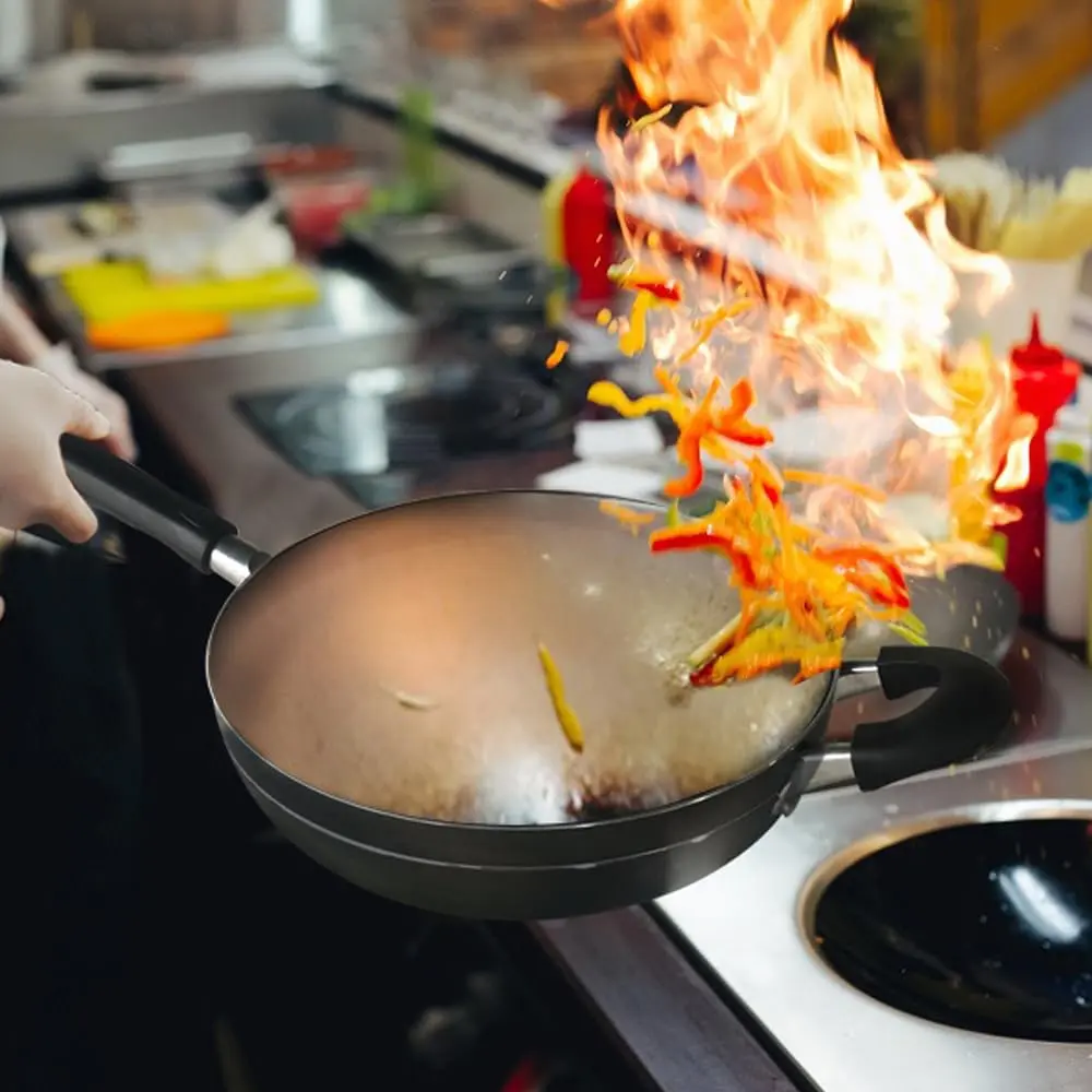 Bene Casa Wok 12-inch Aluminum Non-Stick Stir-Fry Pan | Stay Cool Double Handle Oven Safe - view 4