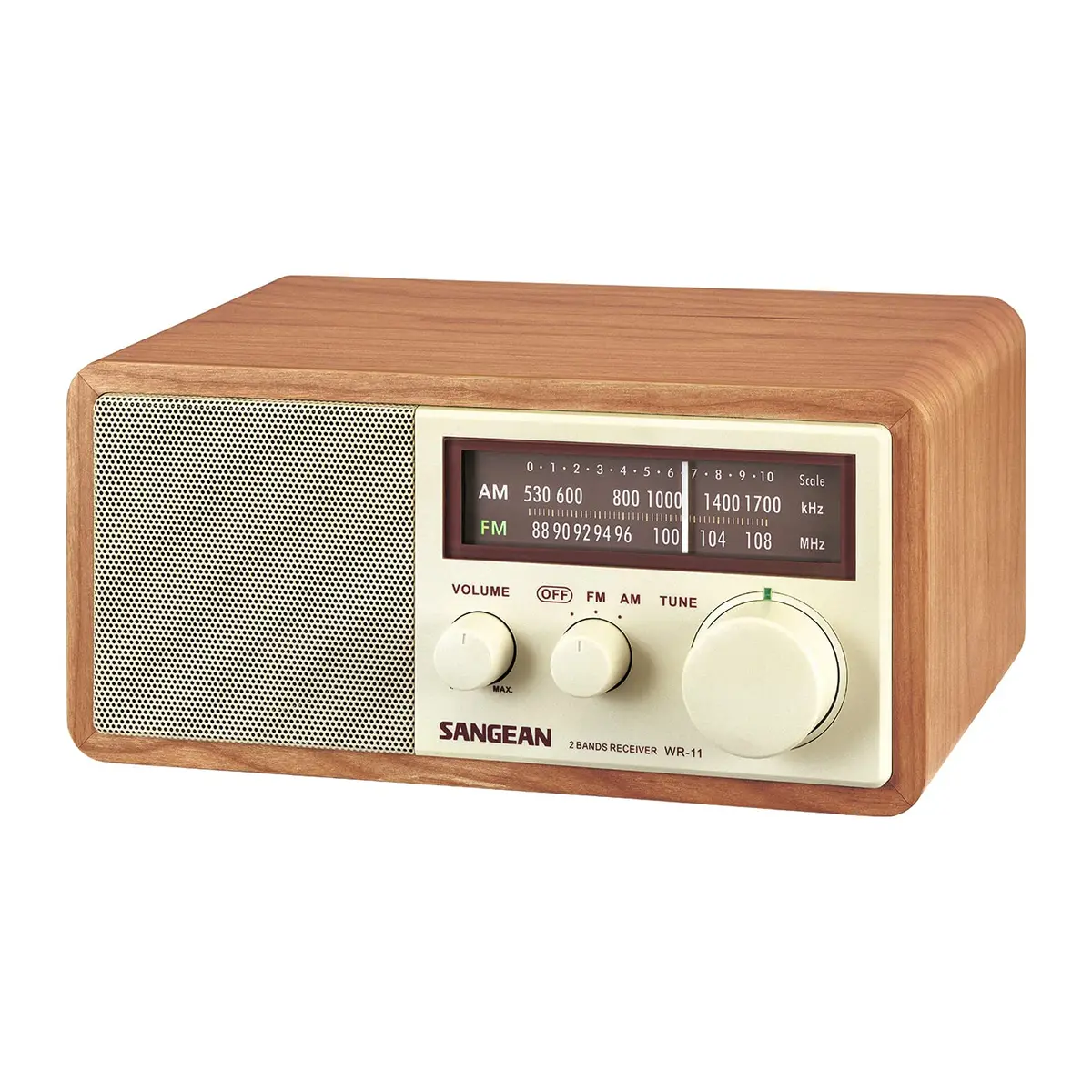 Sangean WR-11 Wood Cabinet AM/FM Tabletop Analog Radio, Powerful Speaker | Vintage Design with Superior Reception - main product image