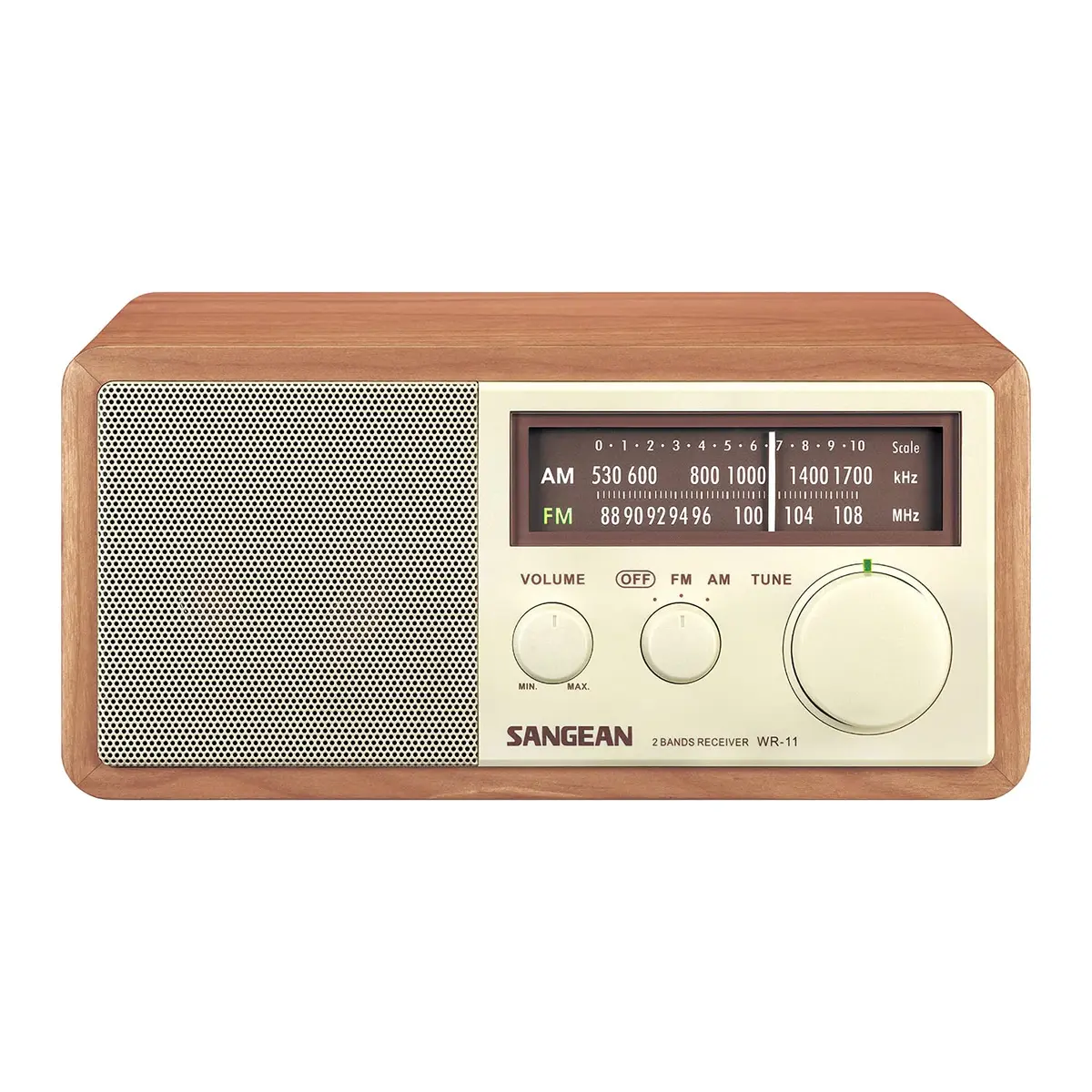 Sangean WR-11 Wood Cabinet AM/FM Tabletop Analog Radio, Powerful Speaker | Vintage Design with Superior Reception - view 2