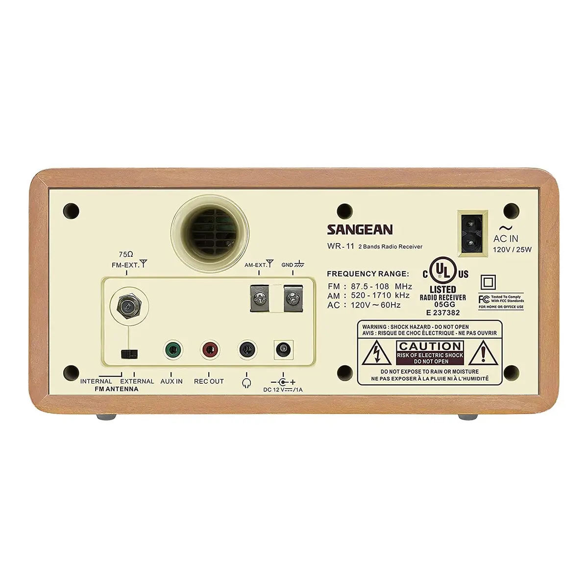 Sangean WR-11 Wood Cabinet AM/FM Tabletop Analog Radio, Powerful Speaker | Vintage Design with Superior Reception - view 3