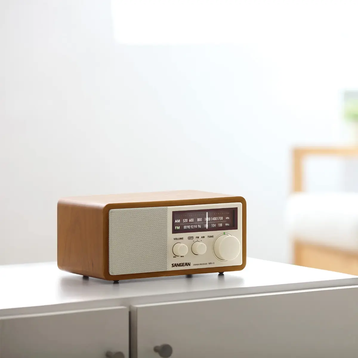 Sangean WR-11 Wood Cabinet AM/FM Tabletop Analog Radio, Powerful Speaker | Vintage Design with Superior Reception - view 4