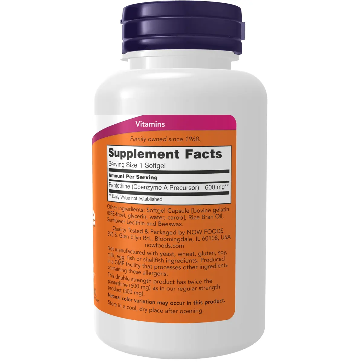 NOW Supplements, Pantethine 600 mg, Double Strength, 60 Softgels | Supports Healthy Serum Lipids - view 2