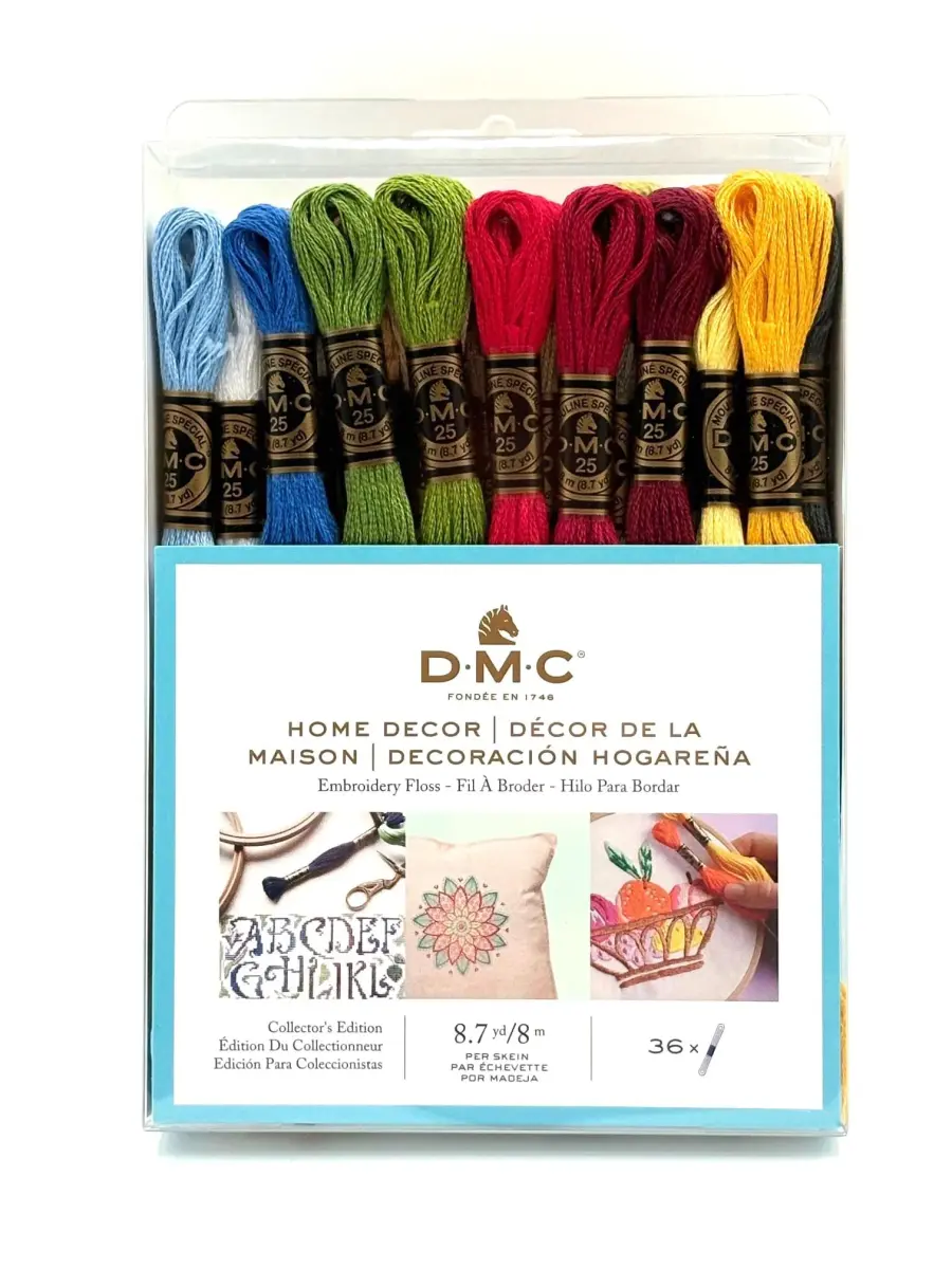 DMC Home Decor Embroidery Floss Pack 8.7yd (245.7m) | 36 Skeins Multicolor Cotton Thread - main product image