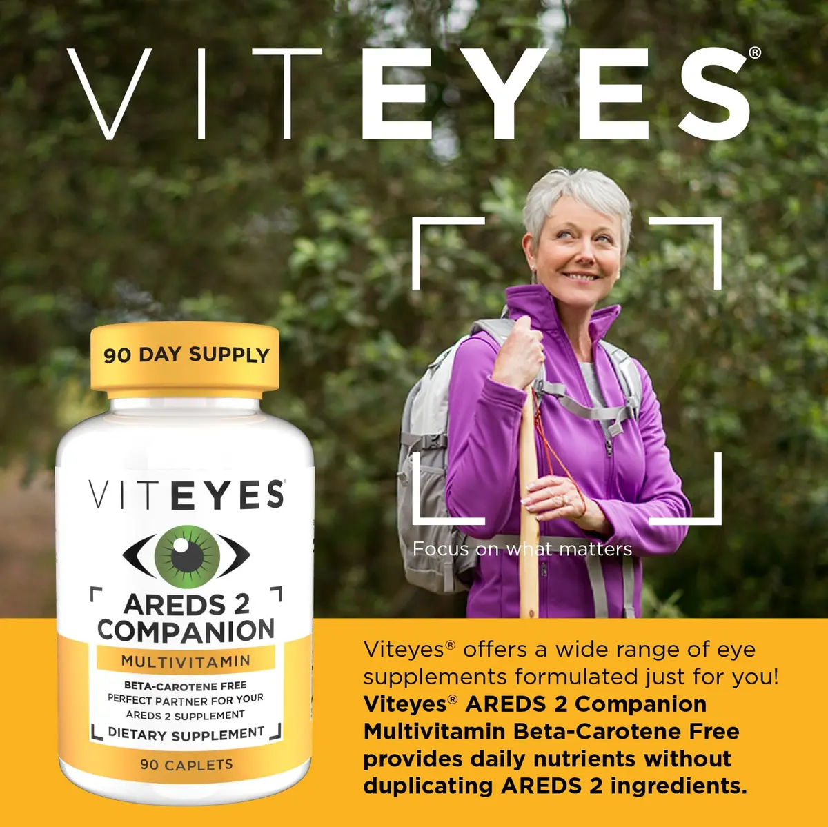 Viteyes Classic AREDS 2 Companion Multivitamin 90 Caplets | Beta-Carotene Free Eye Support - view 2