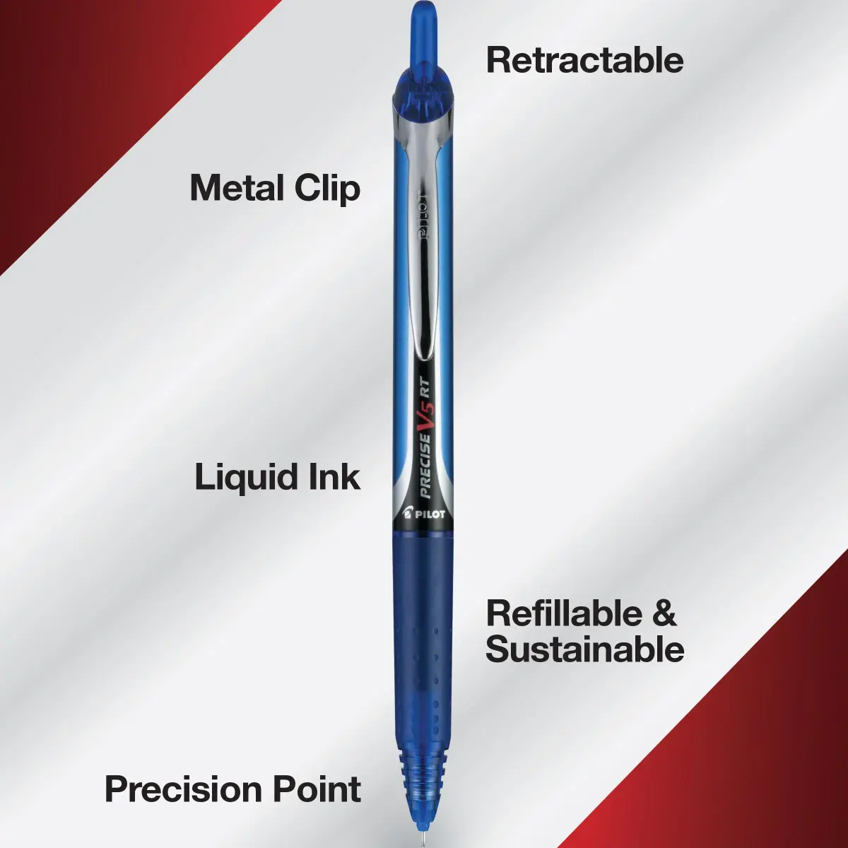 Pilot Precise V5 RT Rollerball Pens, Extra Fine Point 0.5mm, Black Ink, 2-Pack | USA Import - view 4