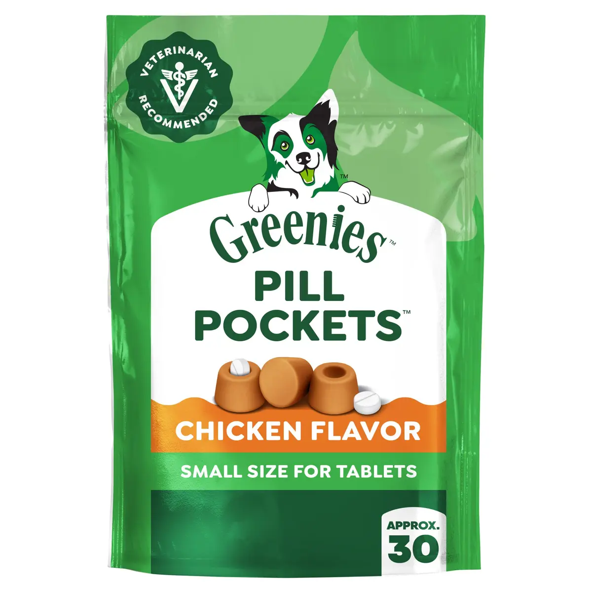 Greenies Pill Pockets Small Dog Treats, Chicken Flavor, 3.2 oz | Vet-Recommended Pill Concealer for Dogs - main product image