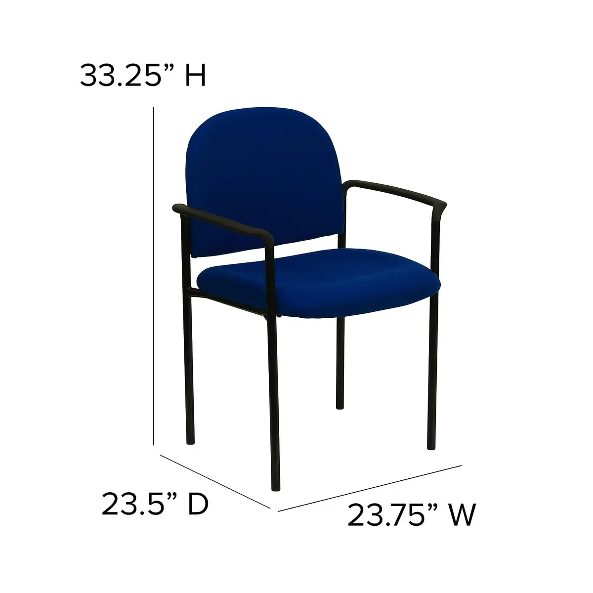 Flash Furniture Steel Stackable Reception Chair with Arms, Navy | Ergonomic, Heavy Duty Steel Frame, 5 Chairs Stackable - view 4