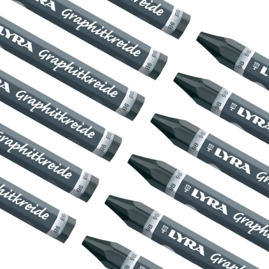 Lyra Graphite Crayons - 9B Graphite Stick Crayons, 13mm Diameter (Set of 12) | Professional Grade Drawing & Shading Sticks - view 3