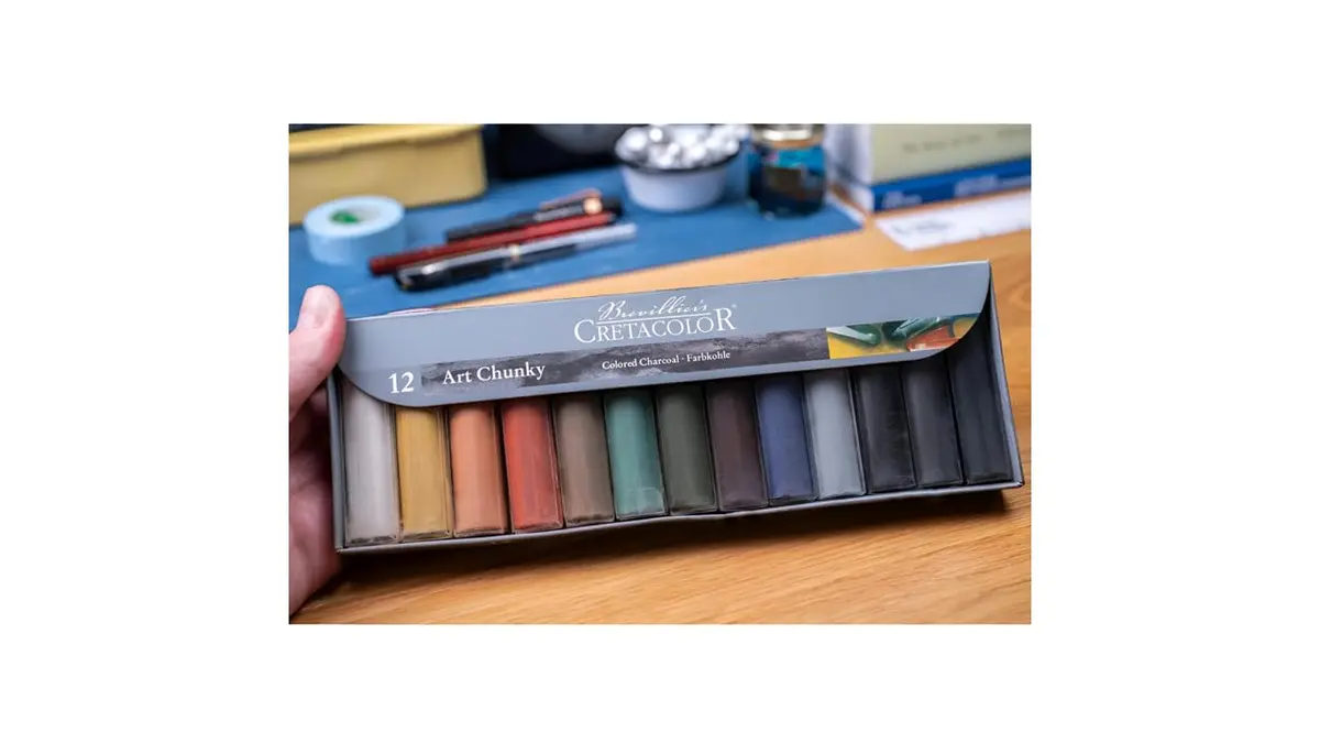 Cretacolor Art Chunky Set, 12 Colors | Water-Soluble Charcoal Sticks for Large Scale Drawings - view 2
