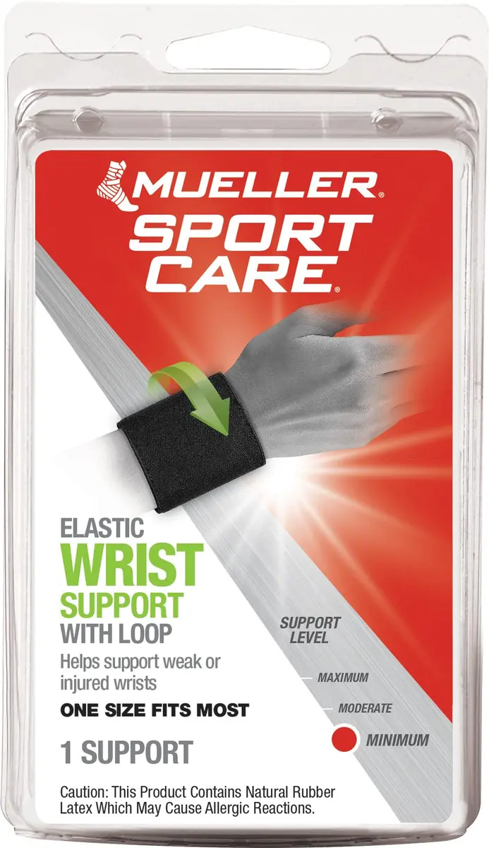 Mueller Elastic Support with Loop | Wrist Pain Relief & Support, One Size, Black - view 2