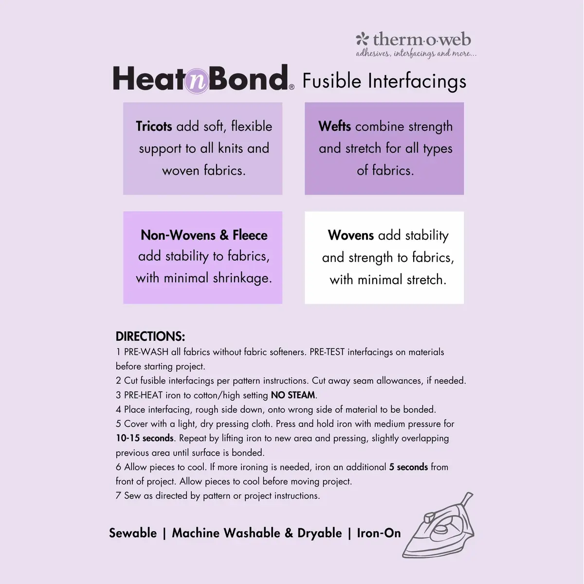 HeatnBond Fusible Fleece Iron-On Interfacing 20 Inches x 1 Yard | Lower Loft Support for Bags & Decor - view 3